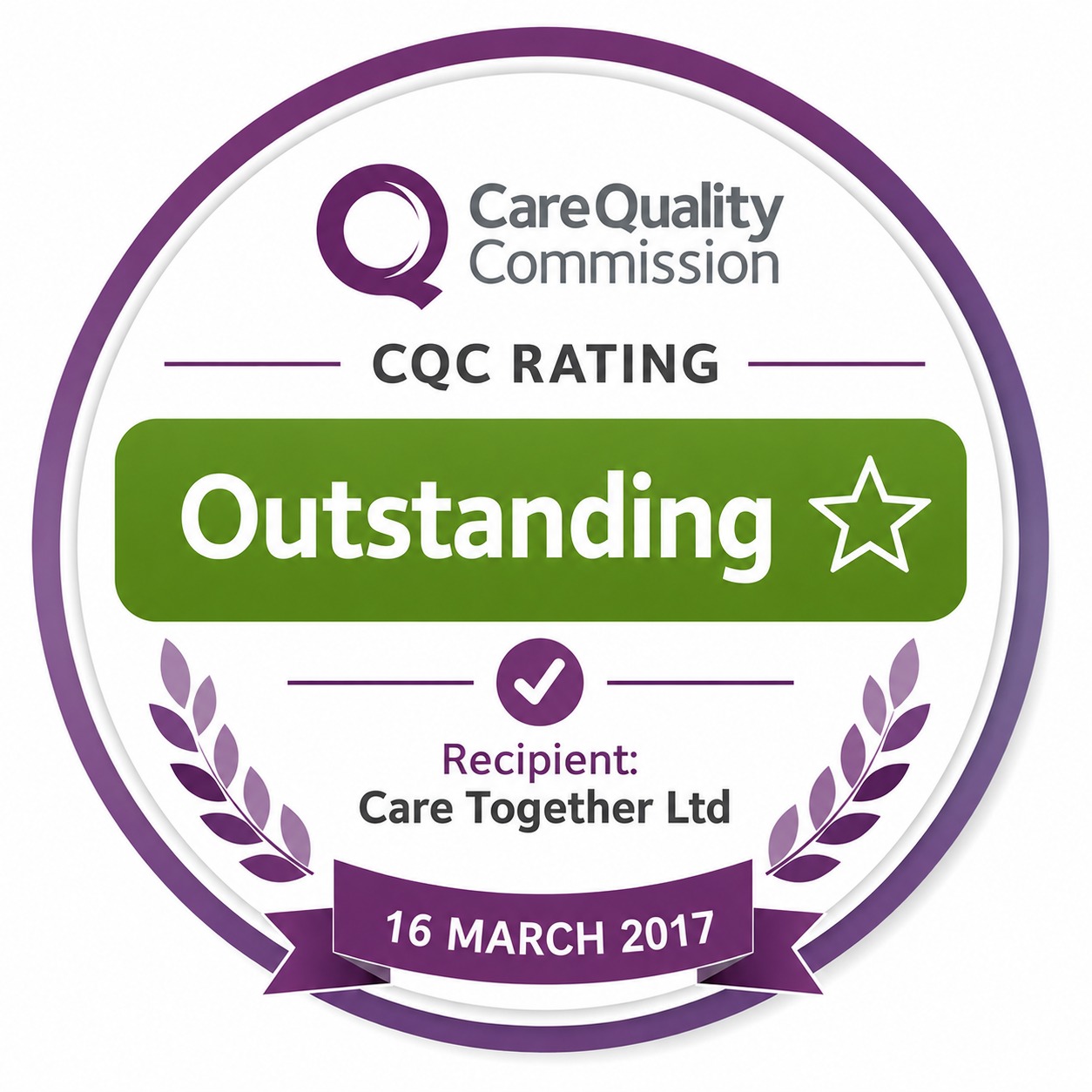 CQC Rating 'Outstanding'